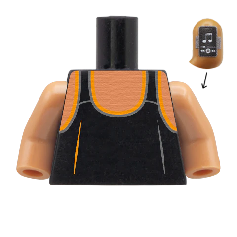 Men's Running Vest with Phone Armband - Custom Design Minifigure Torso - Image 6