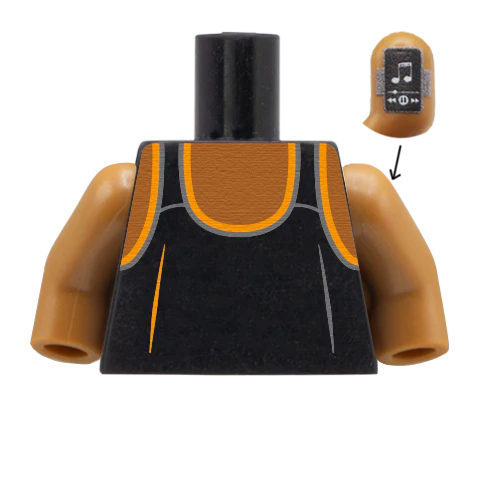 Men's Running Vest with Phone Armband - Custom Design Minifigure Torso - Image 7