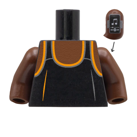 Men's Running Vest with Phone Armband - Custom Design Minifigure Torso - Image 8