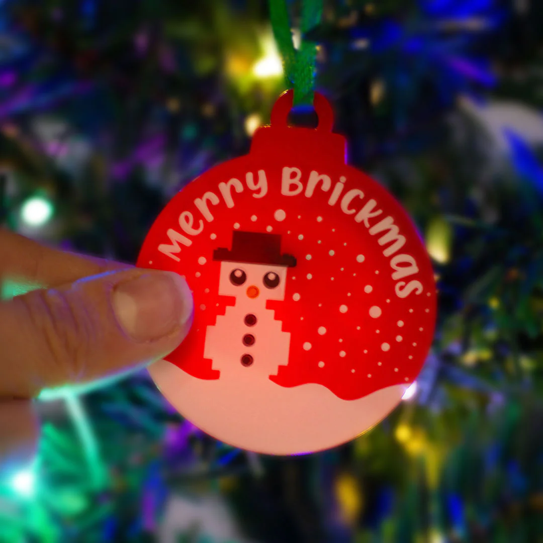 Merry Brickmas Christmas Tree Decoration - Laser Cut Acrylic - Image 3
