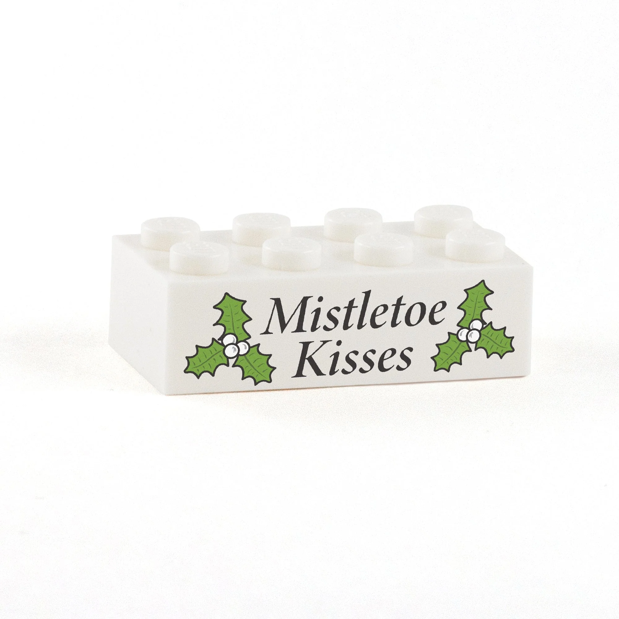 Mistletoe Kisses Display Brick - Custom Printed 2 x 4 Brick