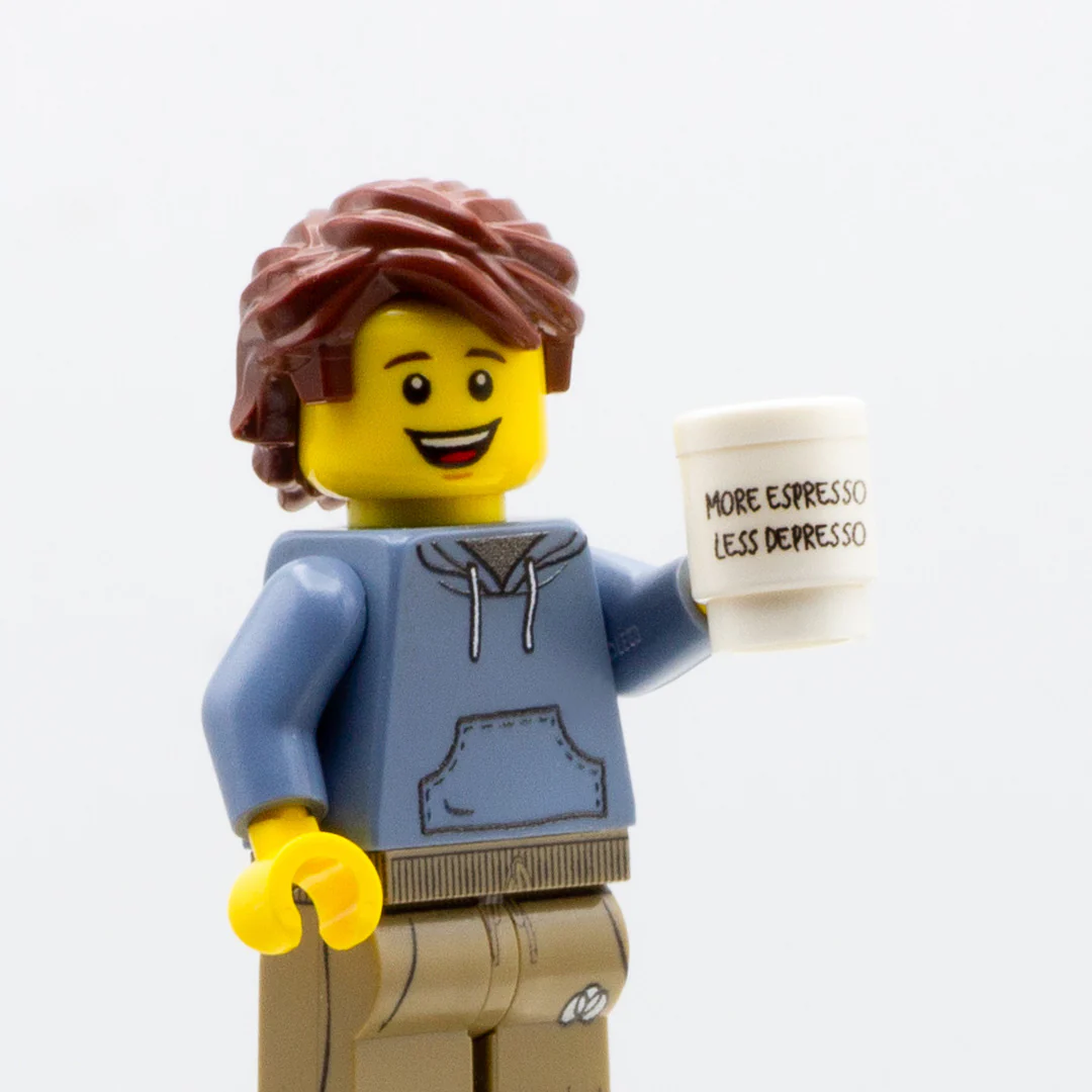 More Espresso Less Depresso Mug - Custom Designed LEGO Piece - Image 2