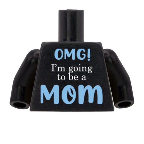 Mum/Mom Announcement Top - CUSTOM DESIGN MINIFIGURE TORSO - Image 2