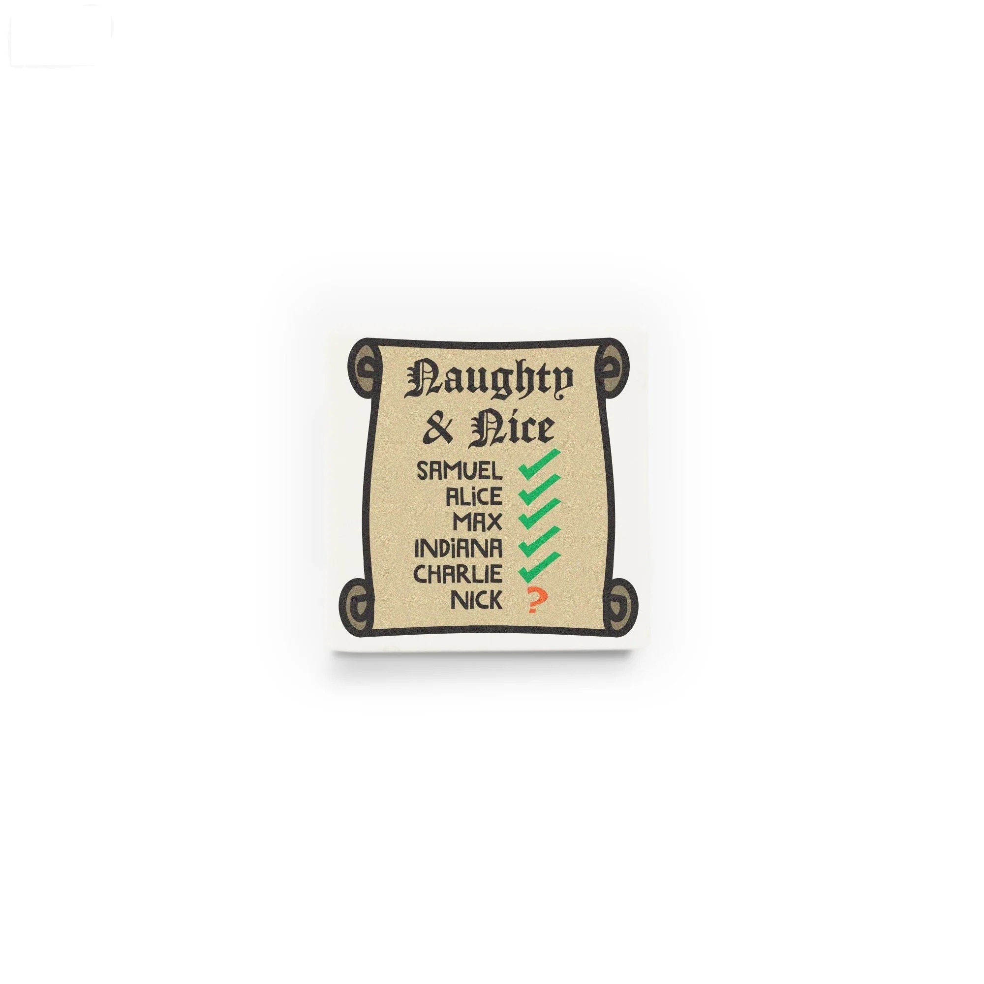 Santa's Naughty and Nice List - Custom Designed Christmas LEGO Tile