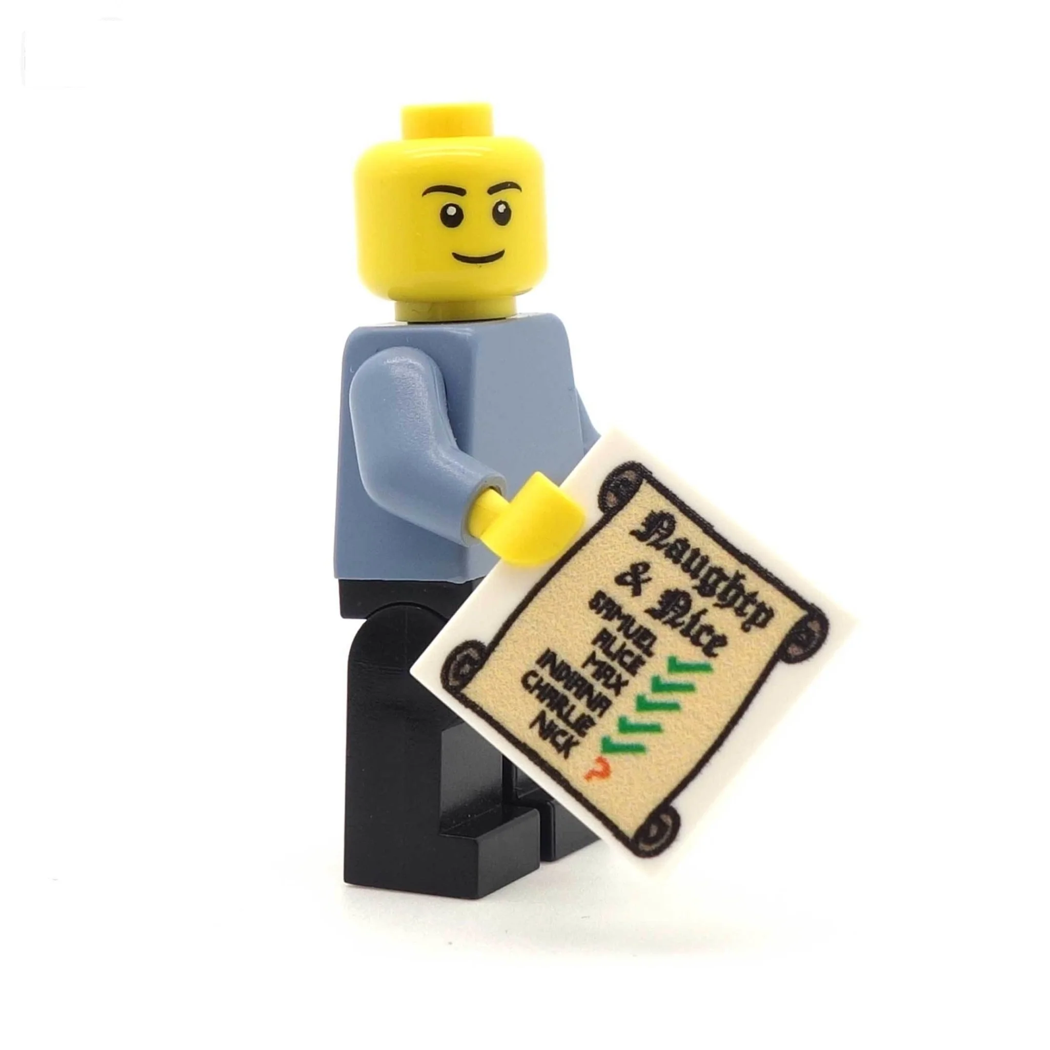 Santa's Naughty and Nice List - Custom Designed Christmas LEGO Tile - Image 2