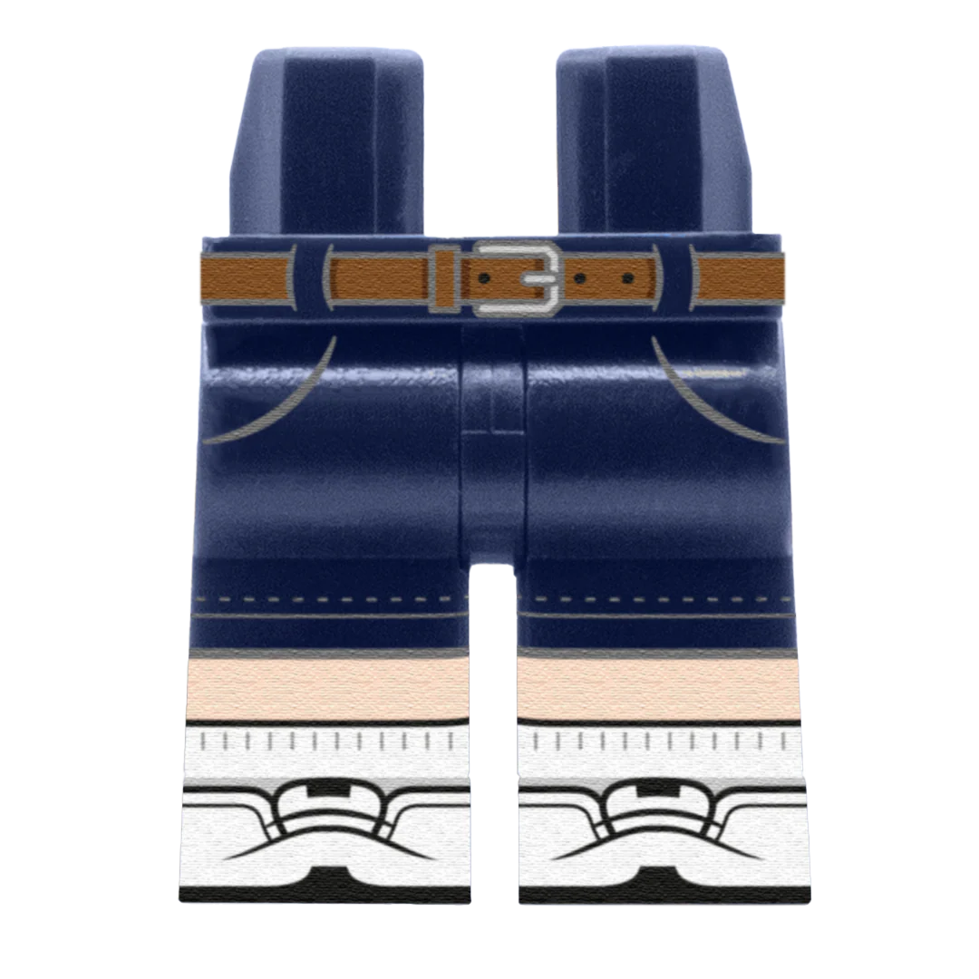Navy Chino Shorts With White Trainers – Custom Printed Legs - Image 2