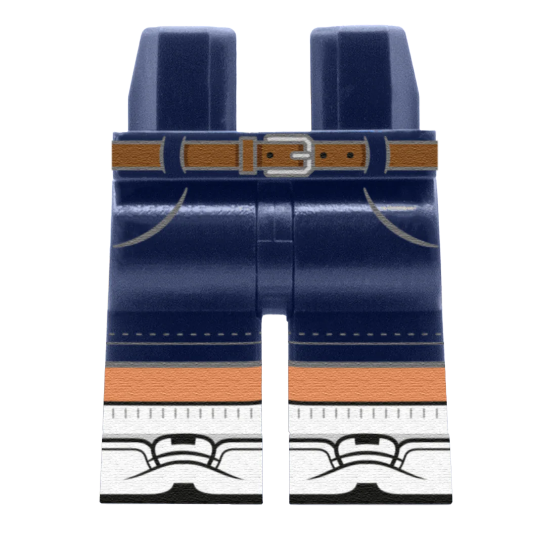 Navy Chino Shorts With White Trainers – Custom Printed Legs - Image 3