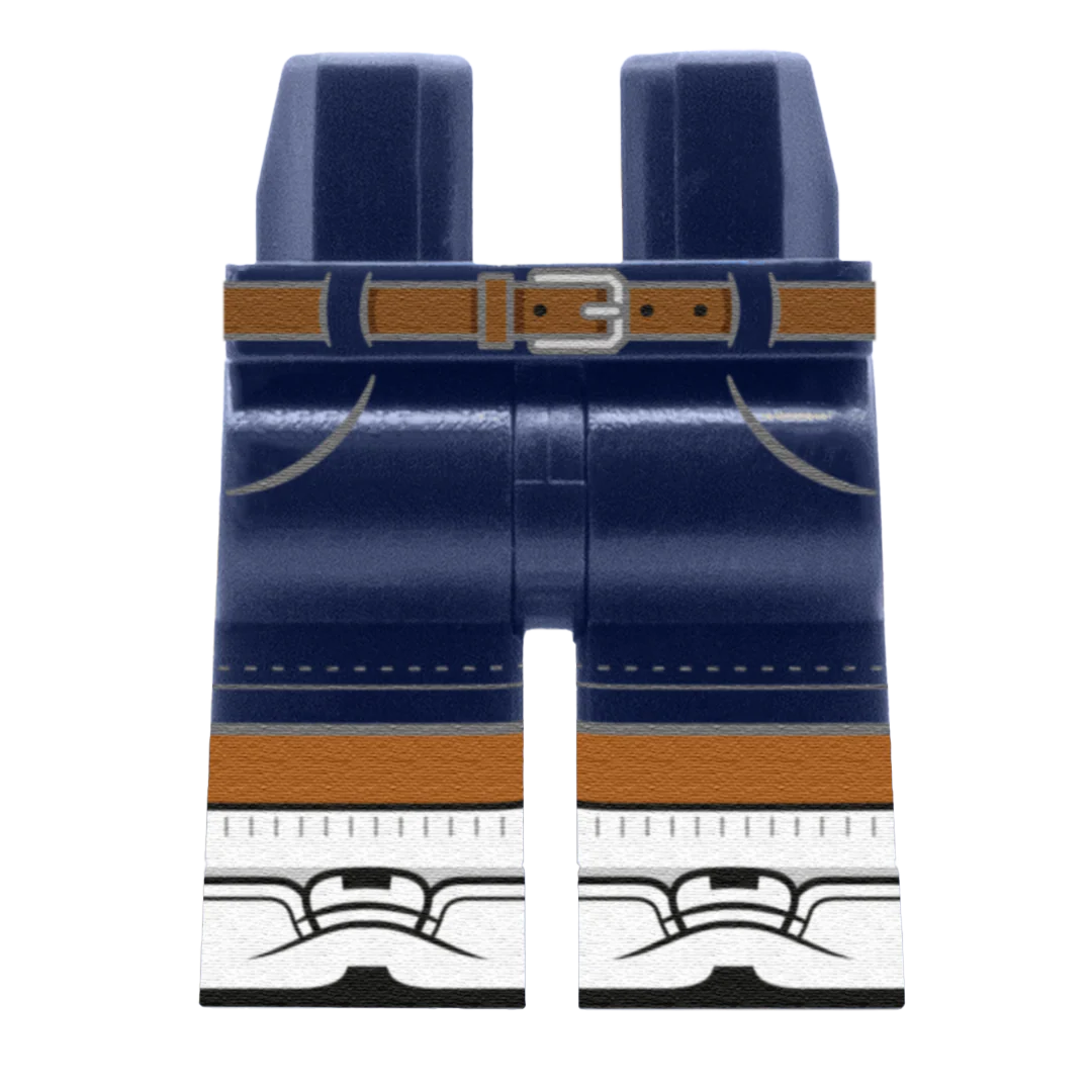 Navy Chino Shorts With White Trainers – Custom Printed Legs - Image 4