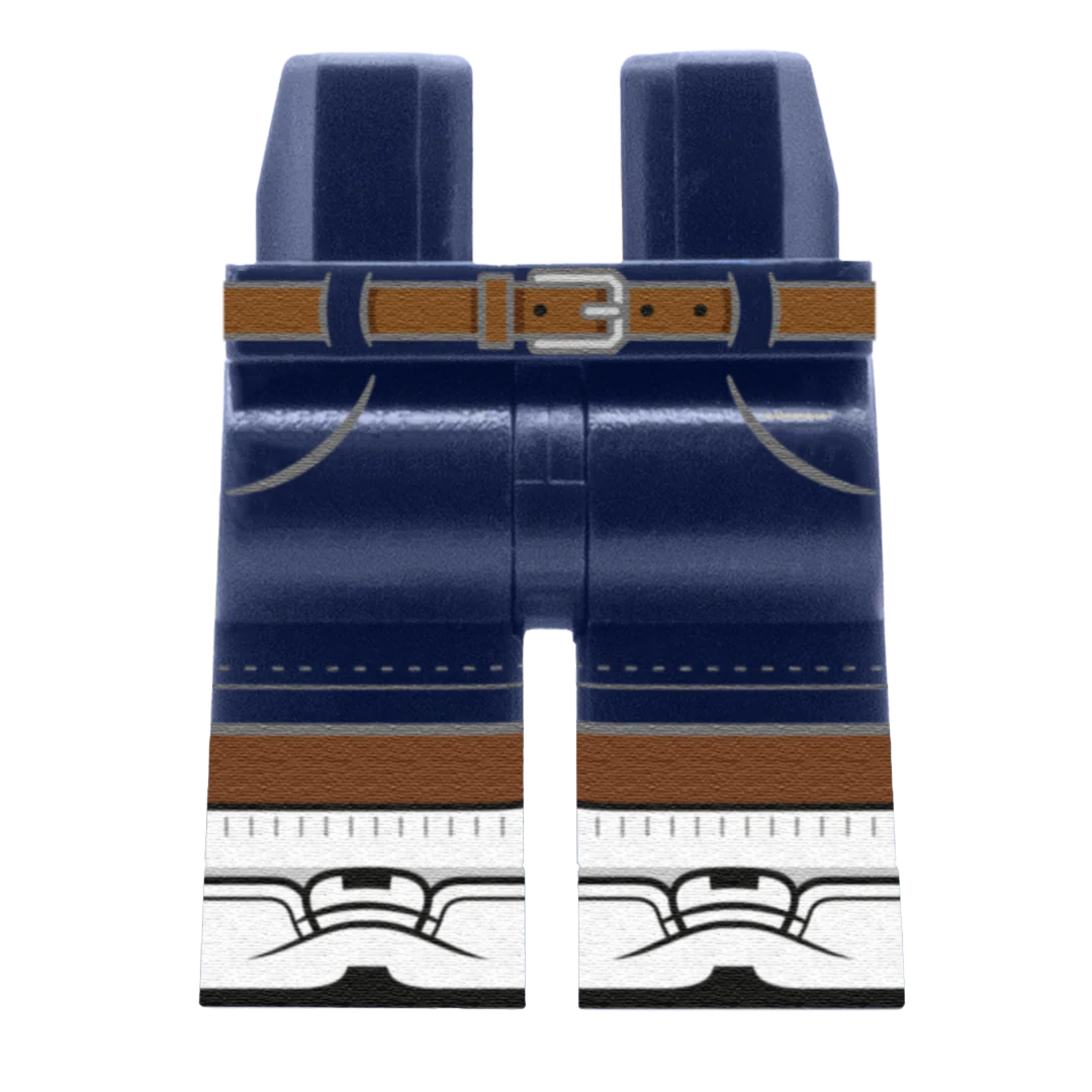 Navy Chino Shorts With White Trainers – Custom Printed Legs - Image 5