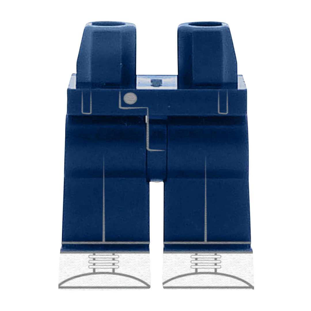 Navy Chinos With White Trainers - Custom Printed Minifigure Legs