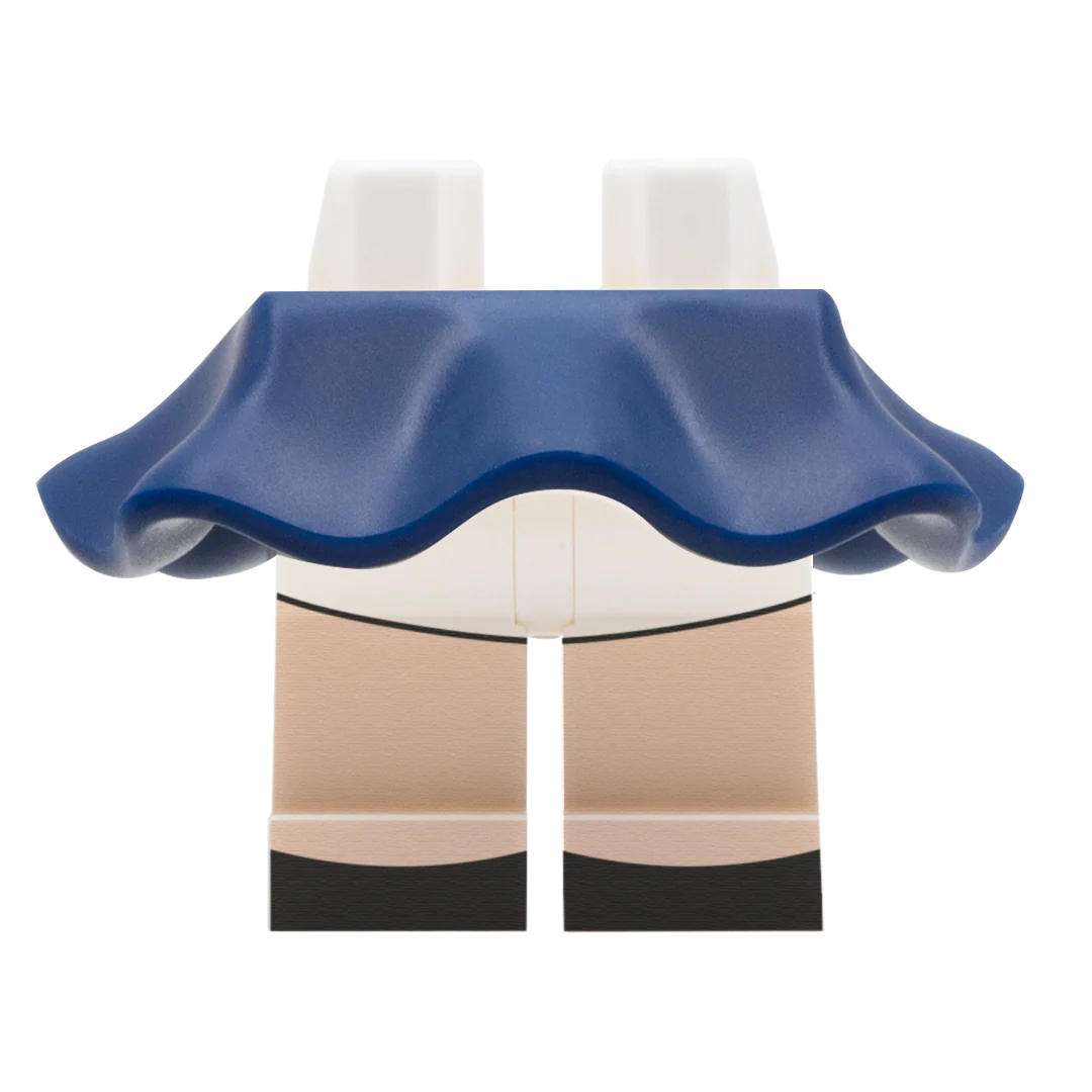 Navy Flowing Skirt With Shorts - Minifigure Skirt - Image 3