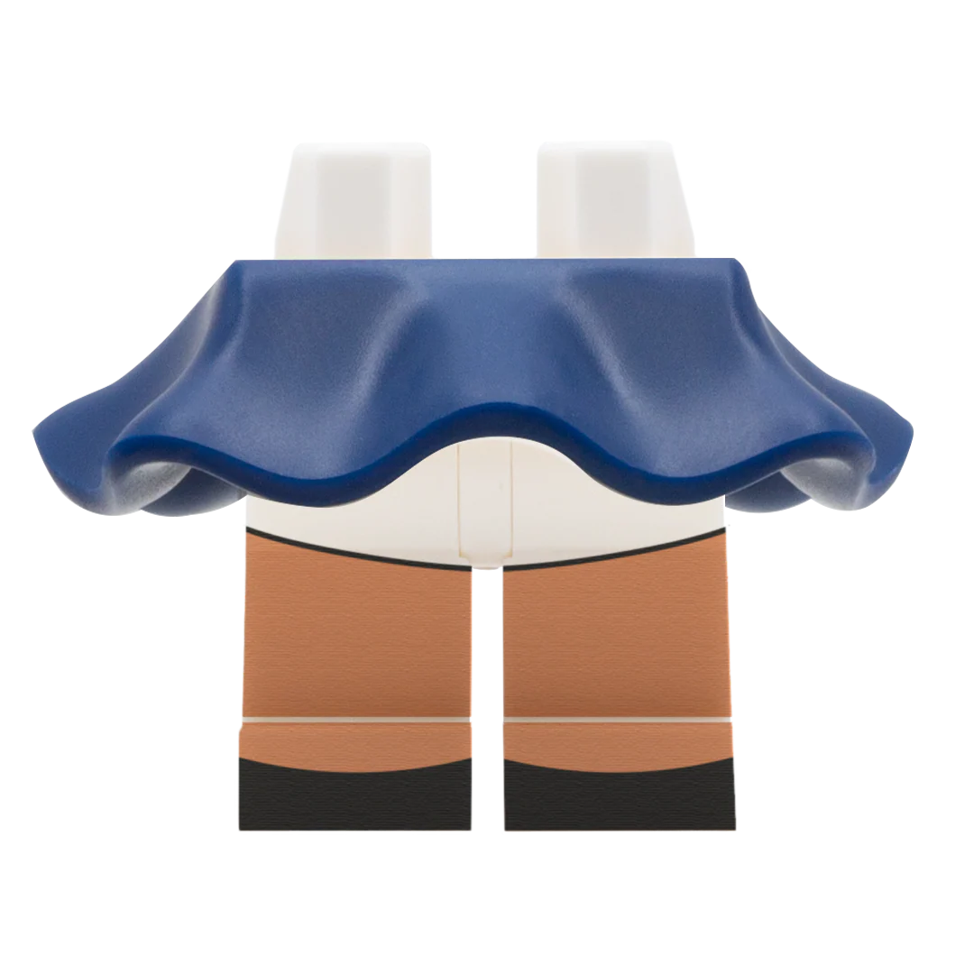 Navy Flowing Skirt With Shorts - Minifigure Skirt - Image 5