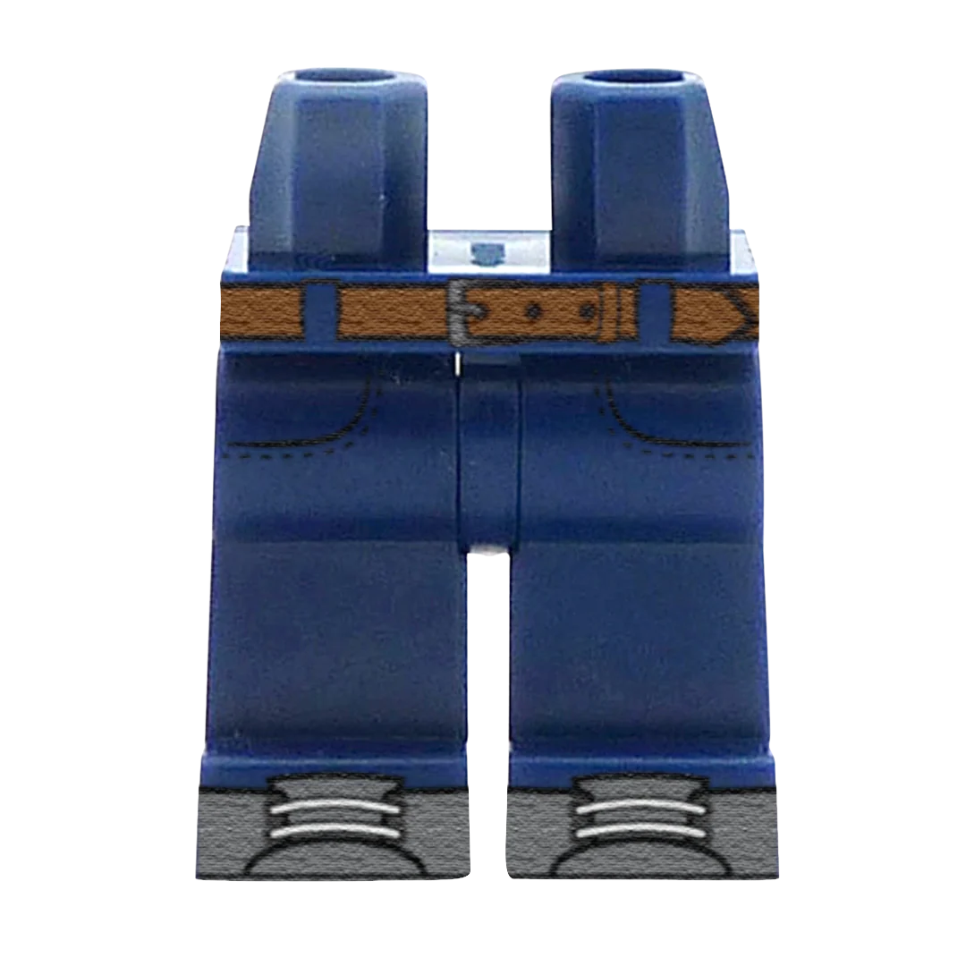 Navy Jeans - Custom Printed Minifigure Legs