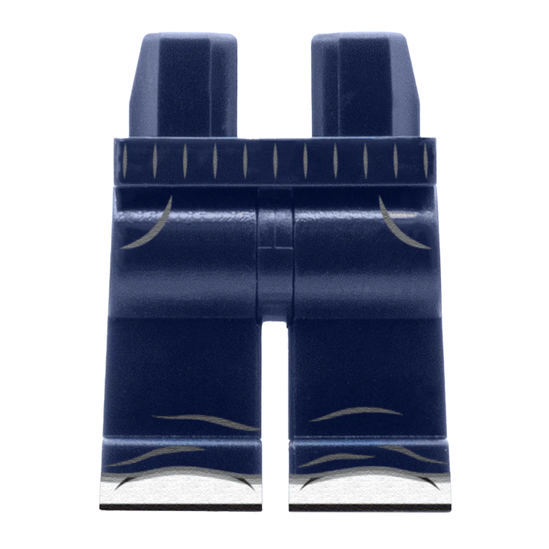 Navy Joggers With Popper Sides - Custom Printed Minifigure Legs