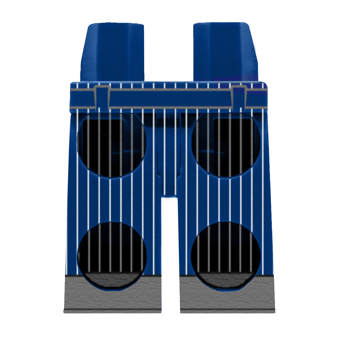 Navy Pinstripe Suit Trousers - Custom Printed Minifigure Legs - Image 2