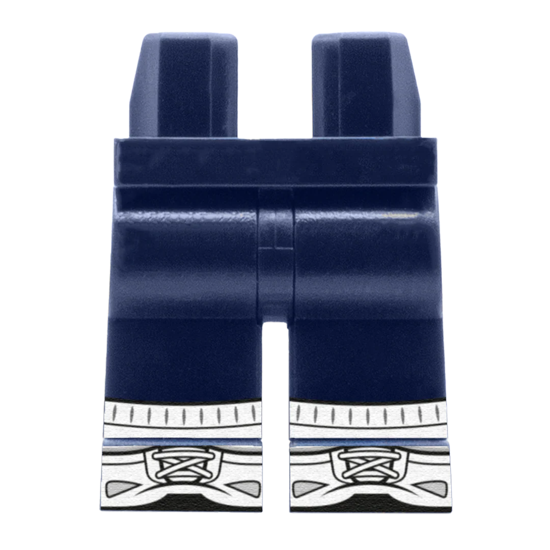 Navy Trousers With White Socks - Custom Printed Minifigure Legs