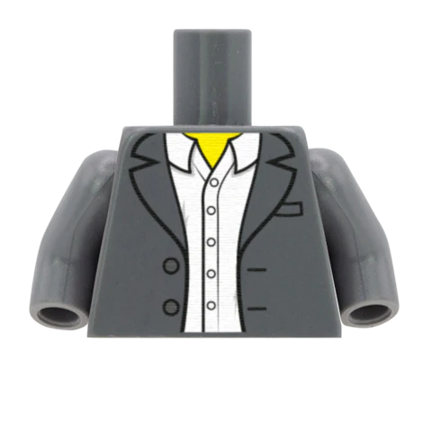 Open Suit Jacket No Tie - Custom Design Minifigure Torso