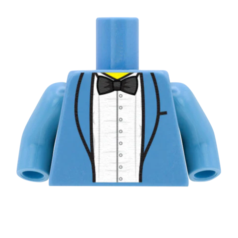 Open Tuxedo and Bowtie - Custom Design Minifigure Torso
