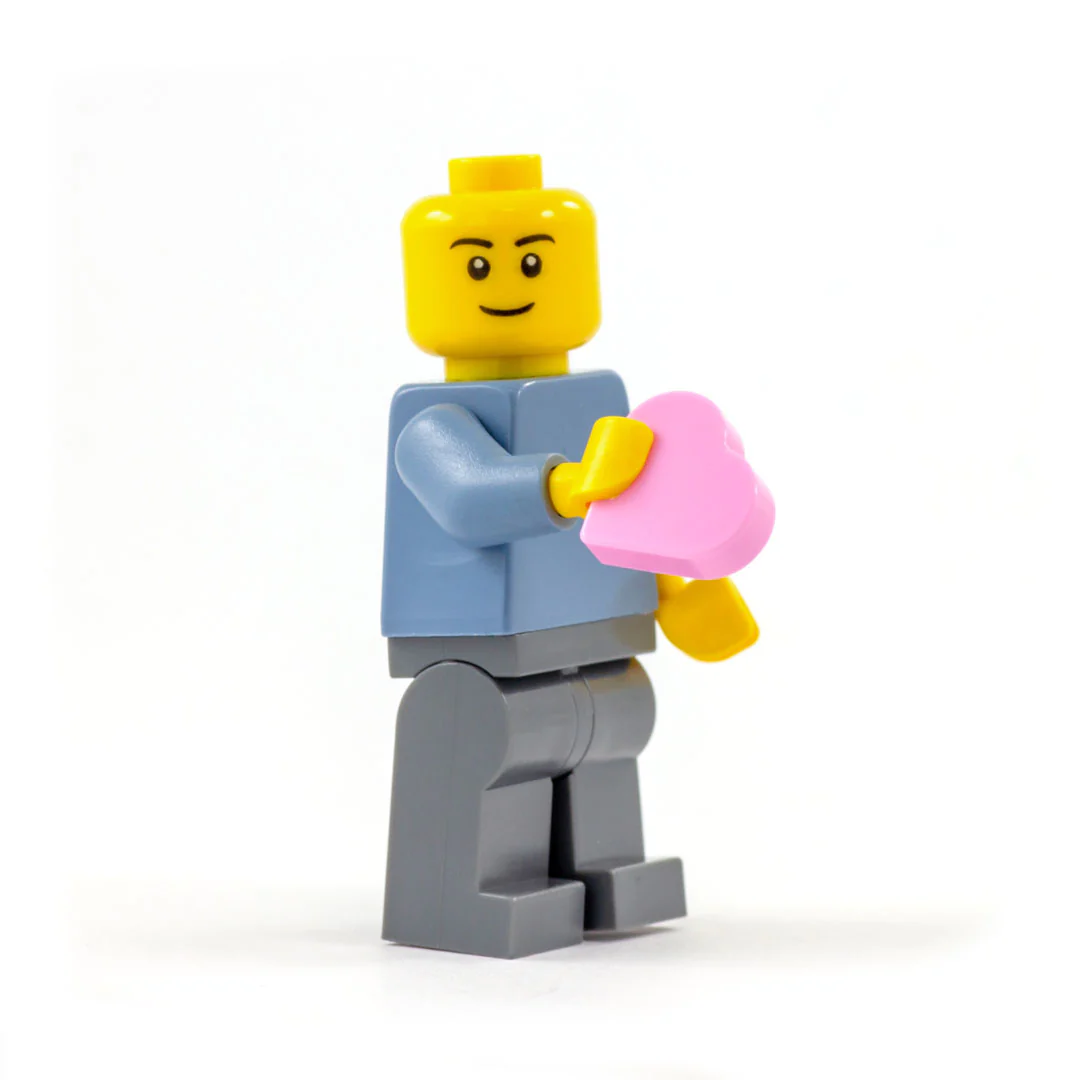 Pink LEGO Heart Tile - Minifigure Accessory - Image 2