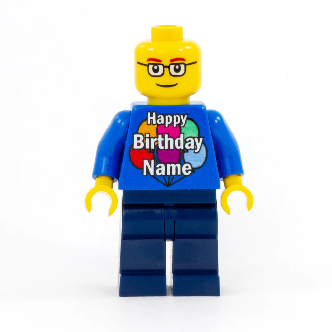 Personalised Happy Birthday Minifigure (No Hair) - Custom Design Minifigure - Image 4