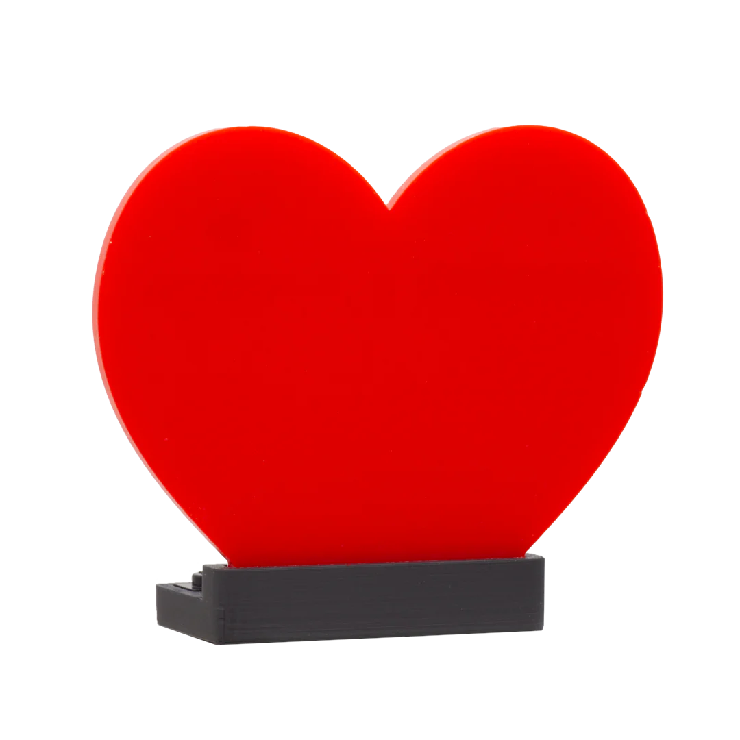 Personalised Heart Couples Display - Laser Cut Display with LEGO Stud Brick - Image 6