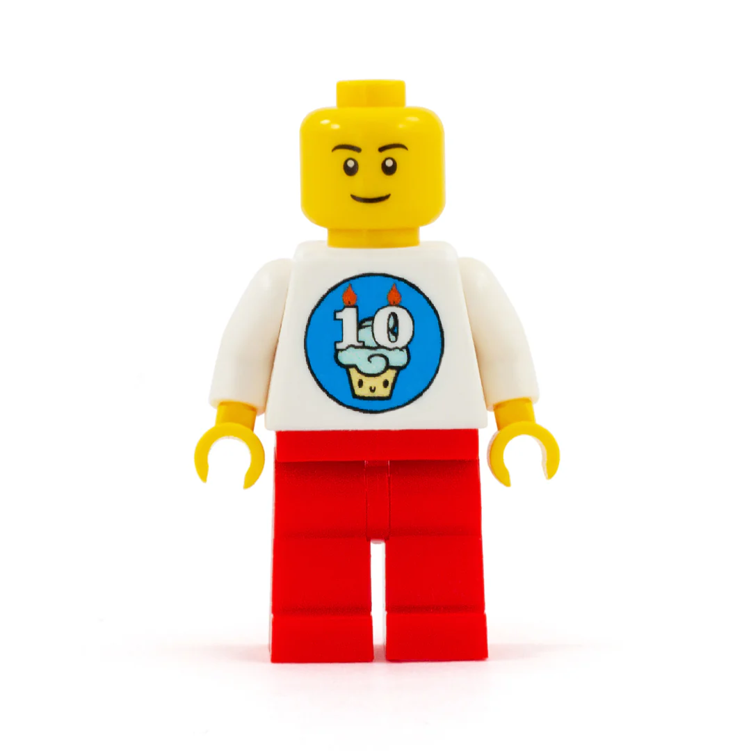 Personalised Minifigure with Customisable Birthday Cake Design (No Hair) - Custom Design Minifigure - Image 2
