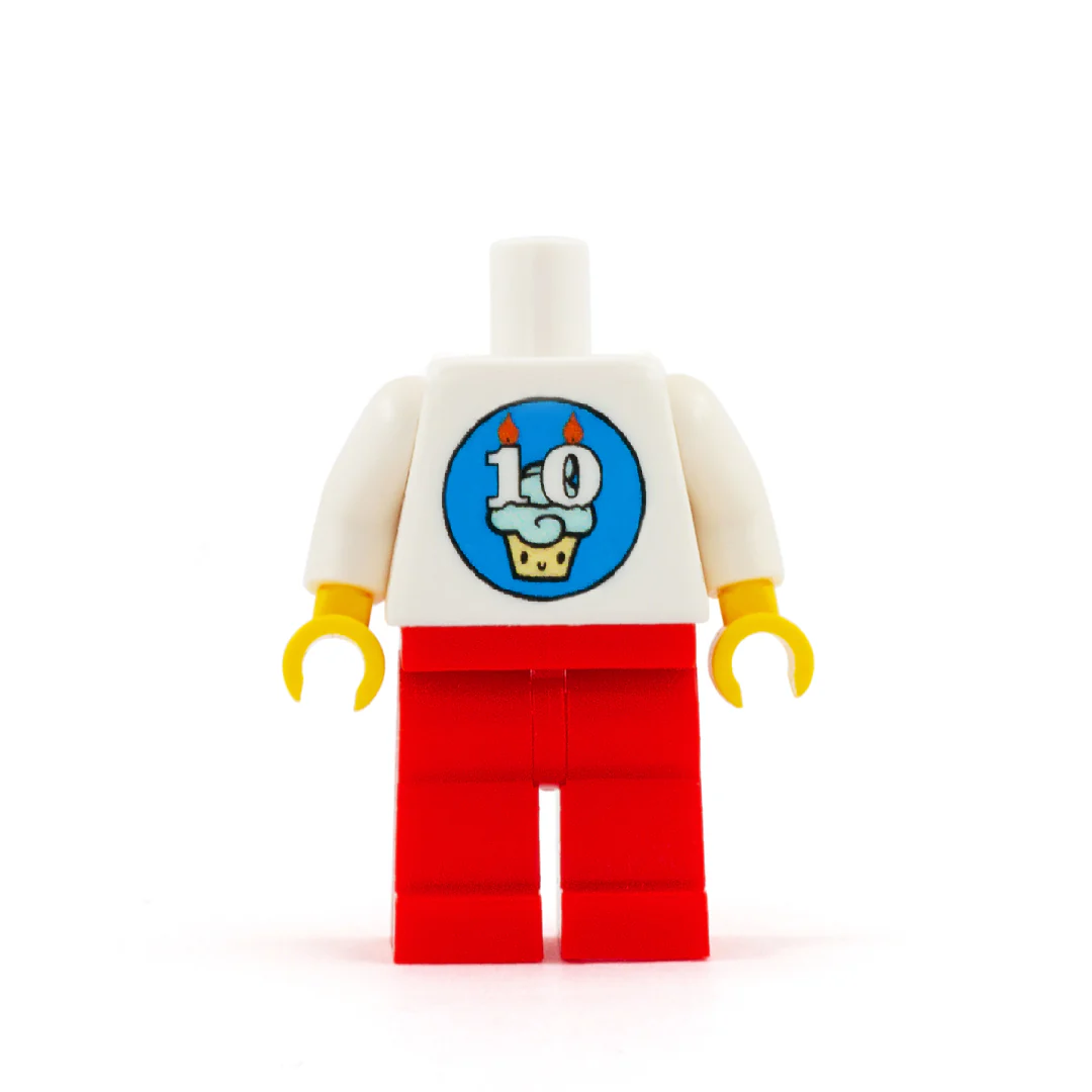 Personalised Minifigure with Customisable Birthday Cake Design (No Hair) - Custom Design Minifigure - Image 6
