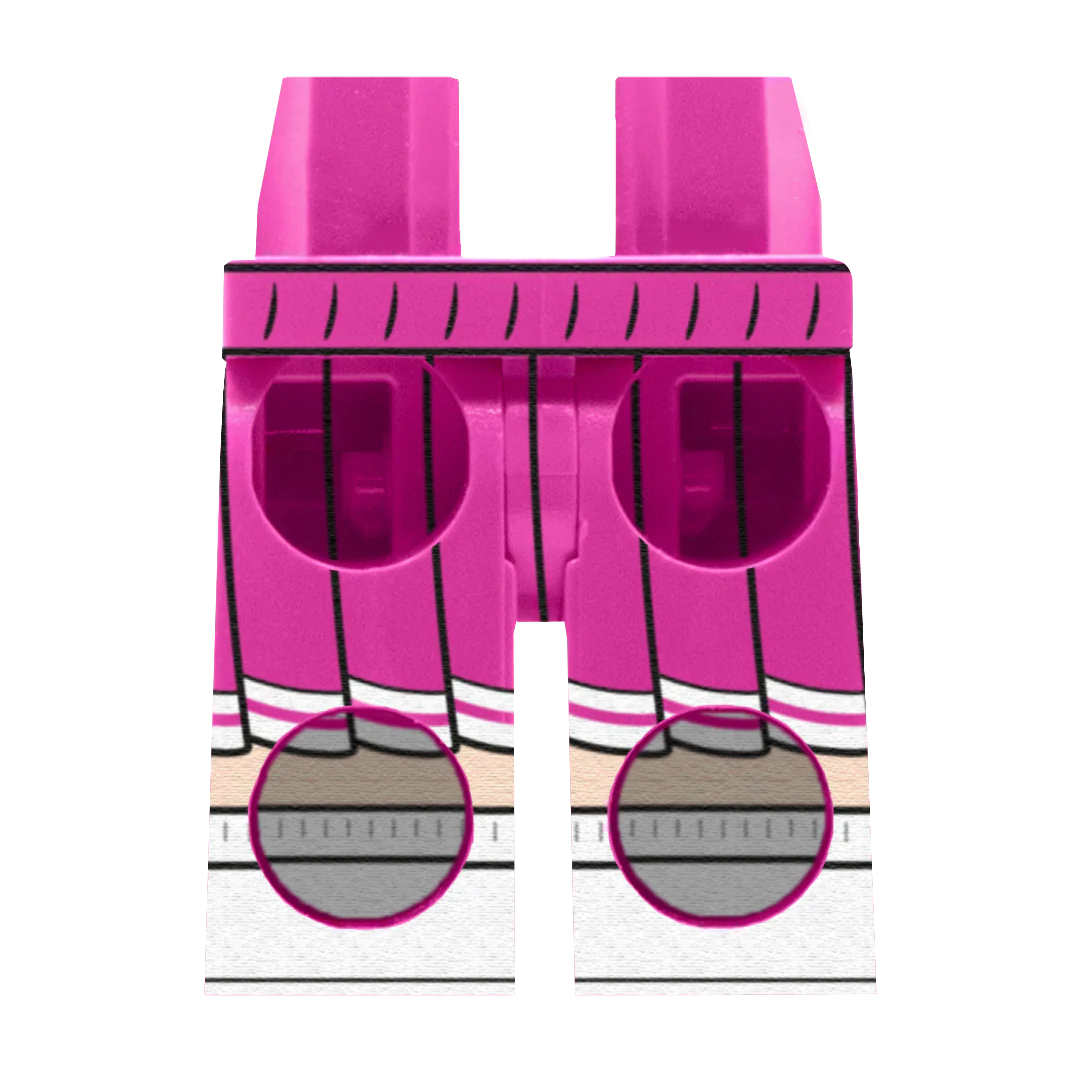 Pink Cheerleader Skirt (Various Skin Tones) - Printed Minifigure Legs - Image 7