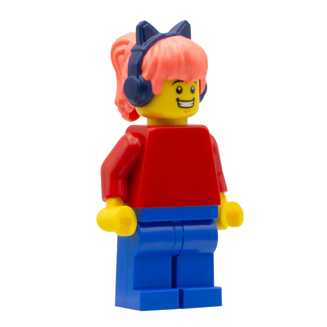 Pink Ponytail with Cat Ear Headphones - LEGO Hair Accessory - Image 3