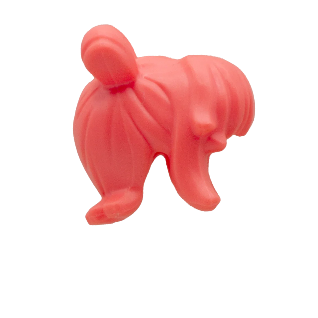 Coral Space Buns with Fringe - LEGO Minifigure Hair - Image 2