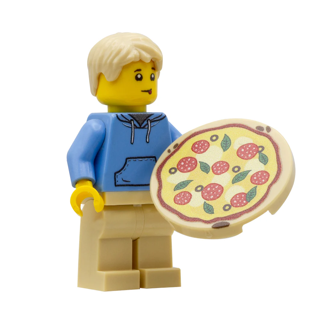 Pretend Large Pepperoni Pizza - Custom Minifigure Accessory - Image 2