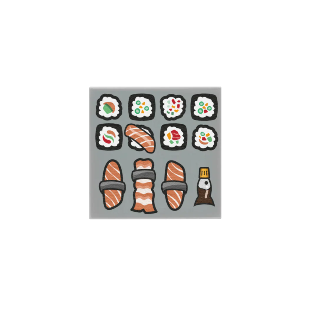 Pretend Sushi Platter - Custom Minifigure Accessory