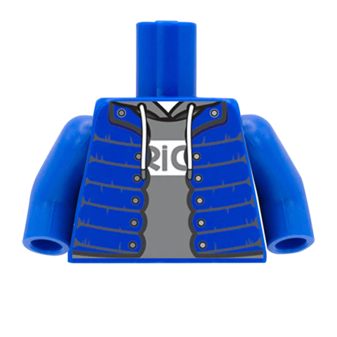 Puffer Jacket over Hoodie - Custom Design Minifigure Torso - Image 3