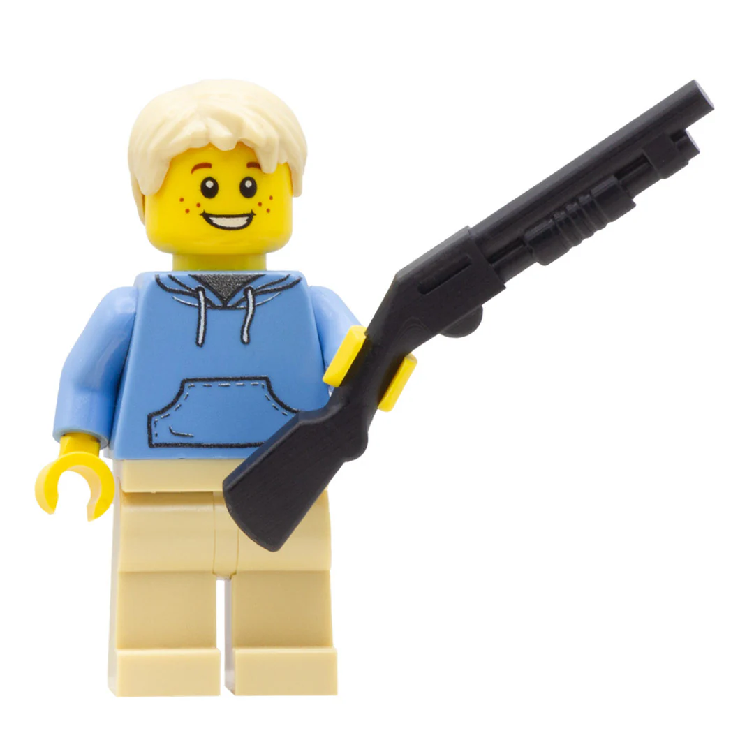 Pump Action Shotgun - 3D Printed Minifigure Accessory (Plastic Toy) - Image 2