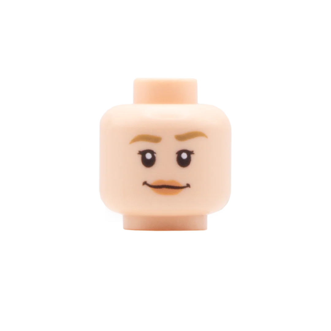 Raised Eyebrows Shocked / Knowing Smile - LEGO Minifigure Head - Image 2