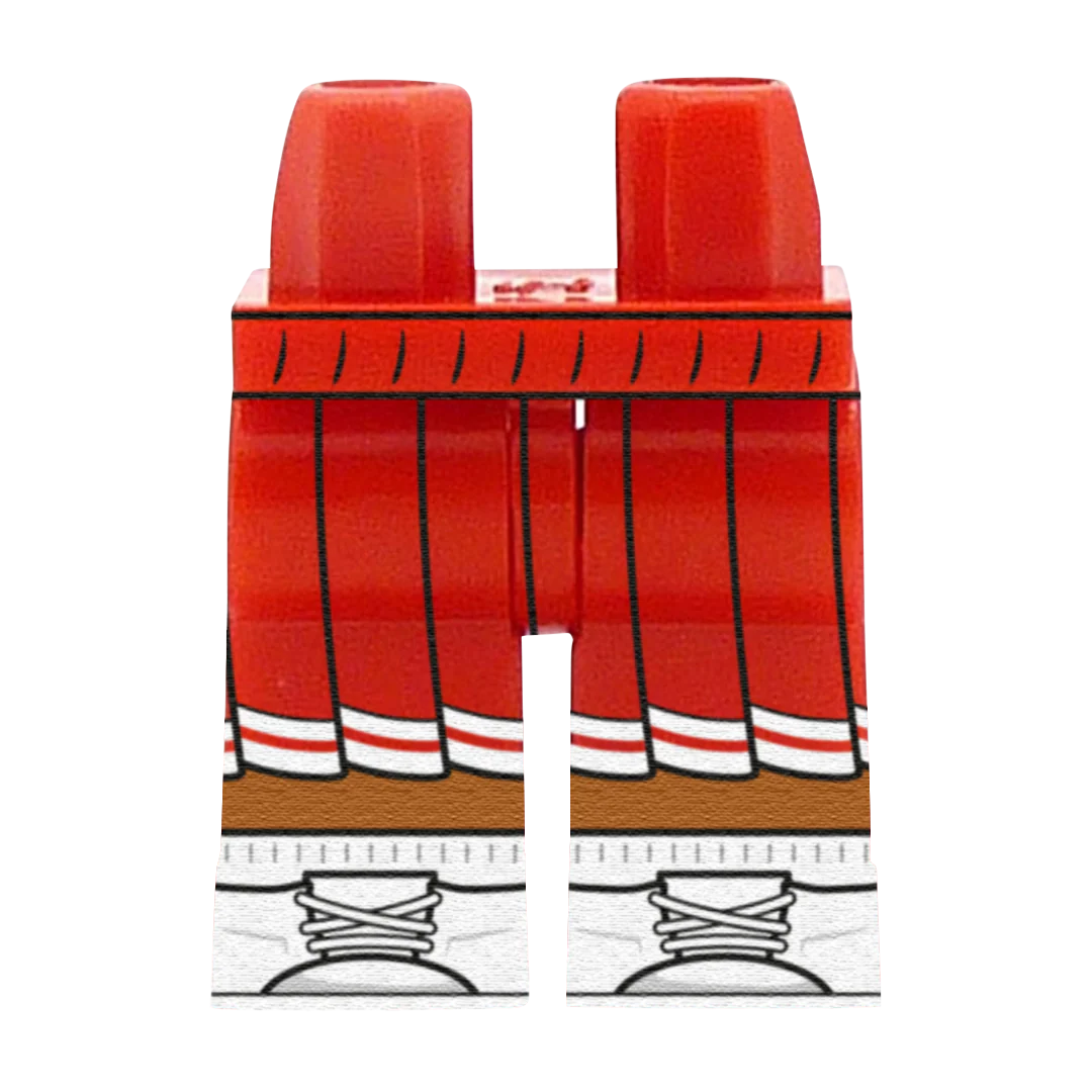 Red Cheerleader Skirt (Various Skin Tones) - Printed Minifigure Legs - Image 4