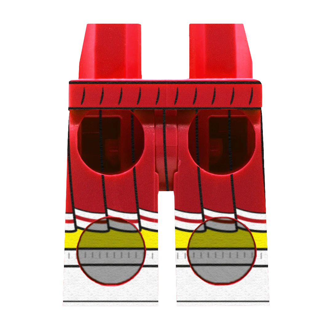 Red Cheerleader Skirt (Various Skin Tones) - Printed Minifigure Legs - Image 6