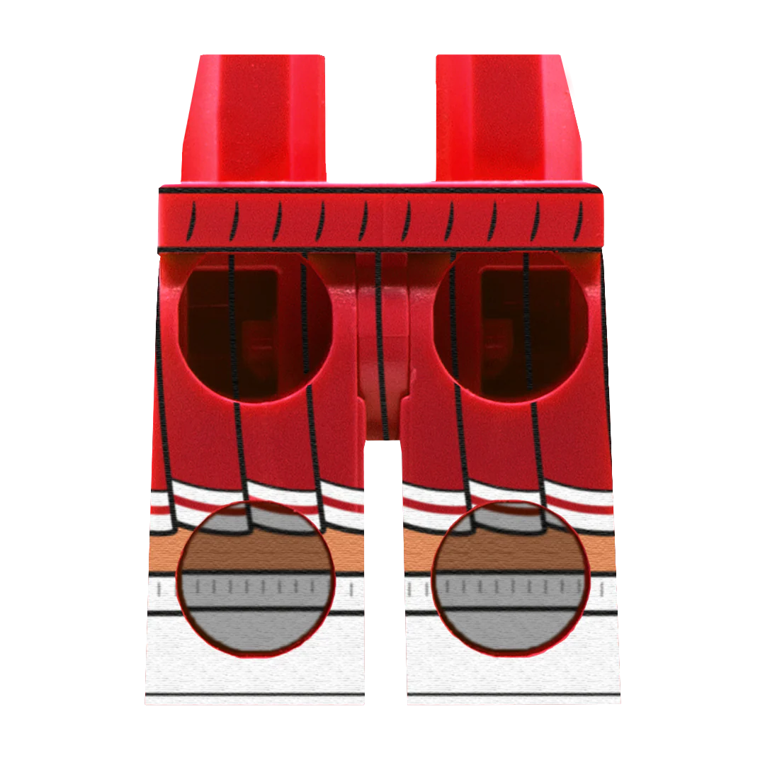 Red Cheerleader Skirt (Various Skin Tones) - Printed Minifigure Legs - Image 8