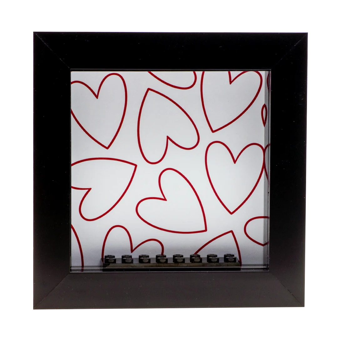 Red Hearts Couples Frame - Custom Minifigure Display - Image 3