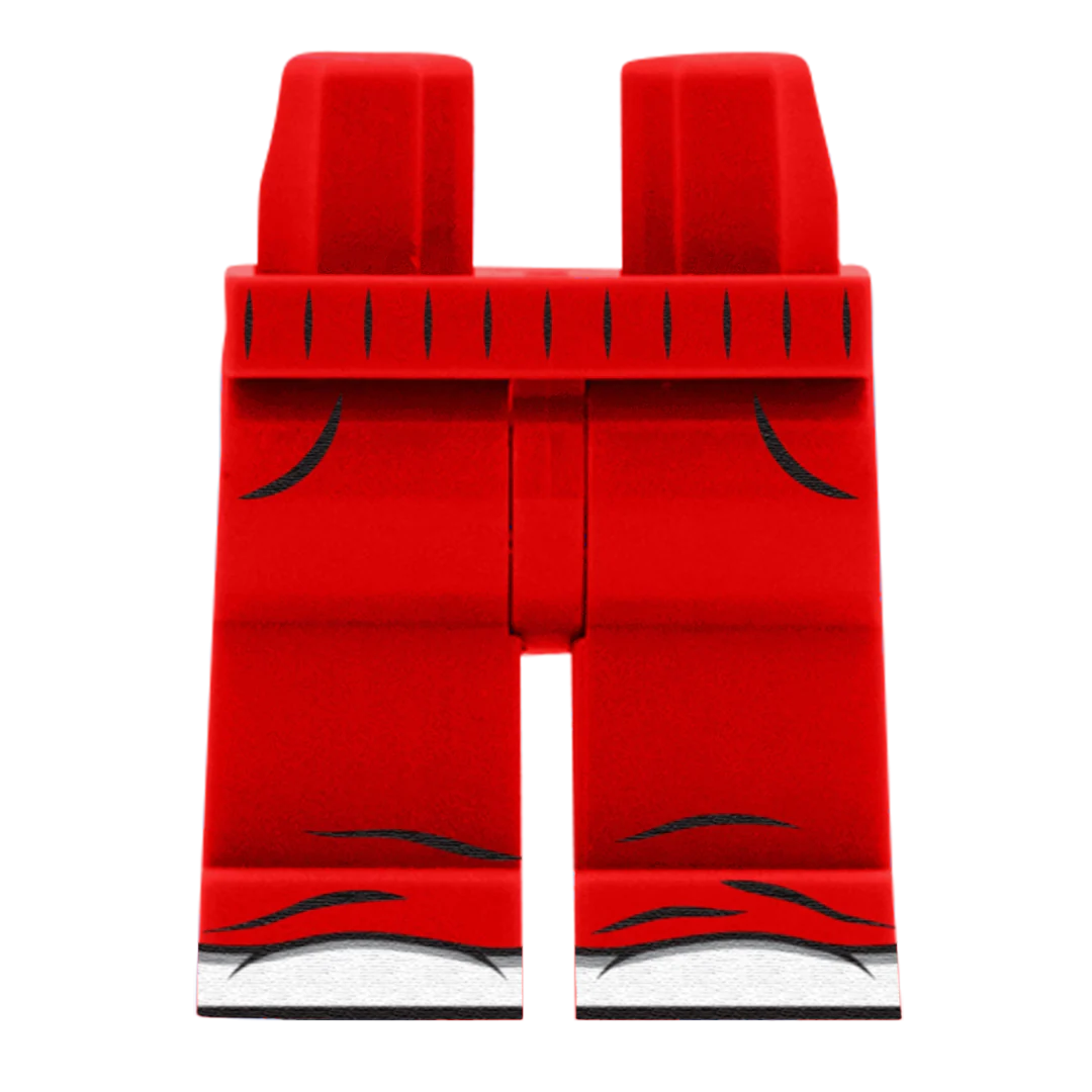Red Joggers With Popper Sides - Custom Printed Minifigure Legs