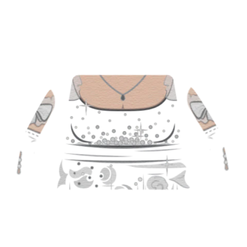 White Regency Vintage Dress Top - Custom Design Minifigure Torso - Image 4
