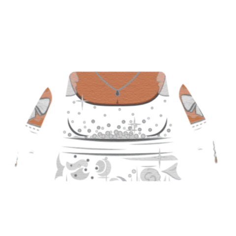 White Regency Vintage Dress Top - Custom Design Minifigure Torso - Image 5