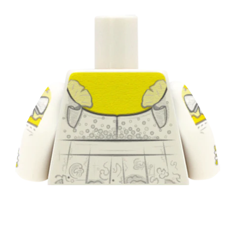 White Regency Vintage Dress Top - Custom Design Minifigure Torso - Image 8