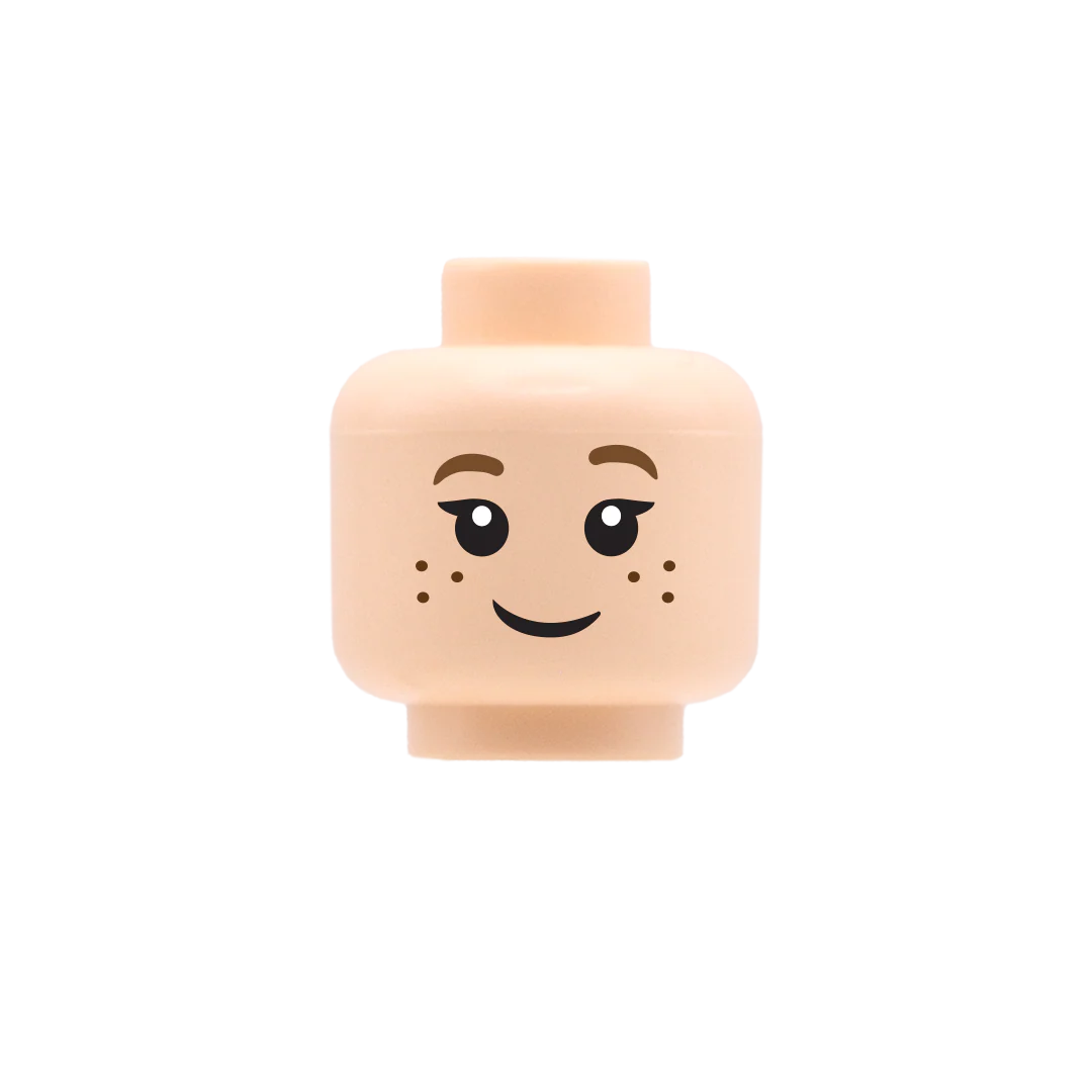 Regular Smile Freckles - LEGO Minifigure Head - Image 3