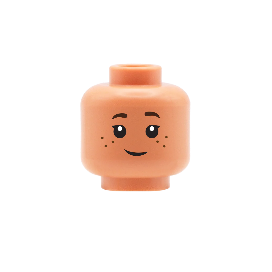 Regular Smile Freckles - LEGO Minifigure Head - Image 4