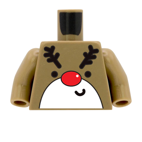 Reindeer Face Jumper - Custom Design Minifigure Torso