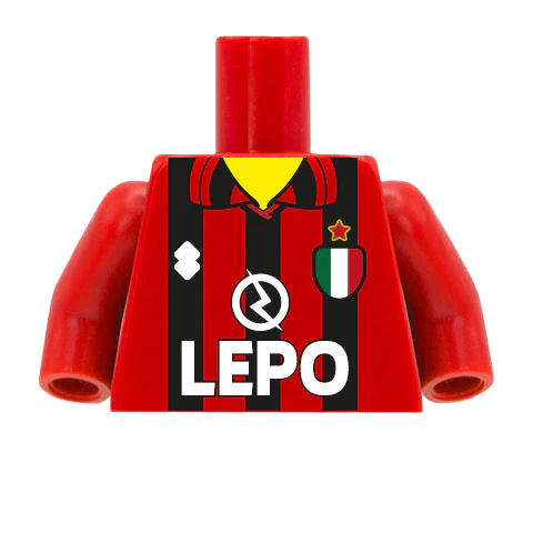 Retro AC Milan 1996/97 Home Shirt - Custom Design Minifigure Torso