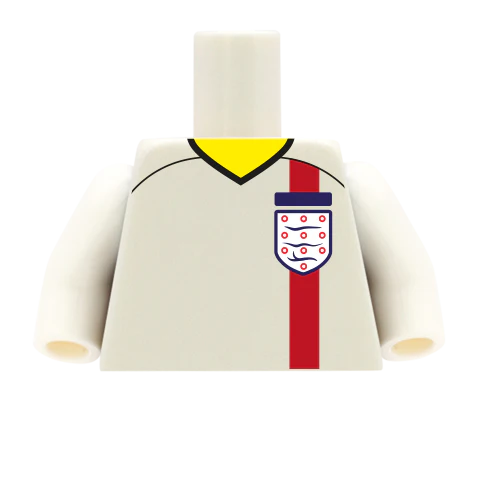 Retro England 2002 World Cup Shirt - Custom Design Minifigure Torso