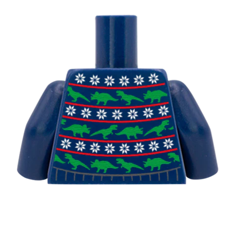 Roarsome Christmas Jumper - Custom Design Minifigure Torso - Image 2