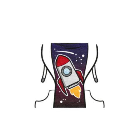 Rocket Tee Under Hoodie - Custom Design Minifigure Torso - Image 31